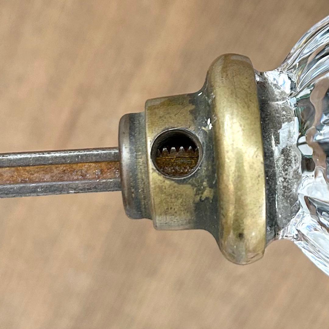 アンティーク◆ガラス製ドアノブ◆硝子ドアハンドル取手