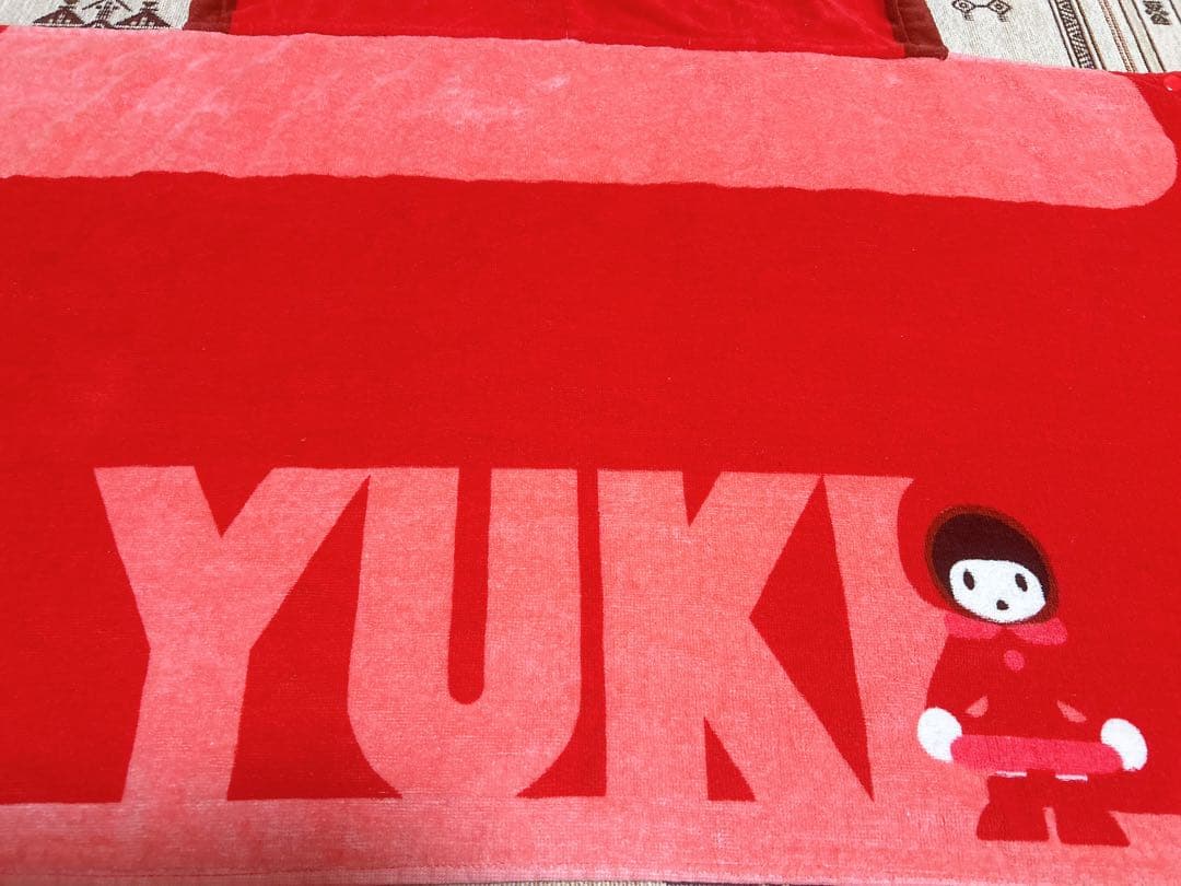 2枚セット　YUKI フード付きタオル 赤　ゆきんこ