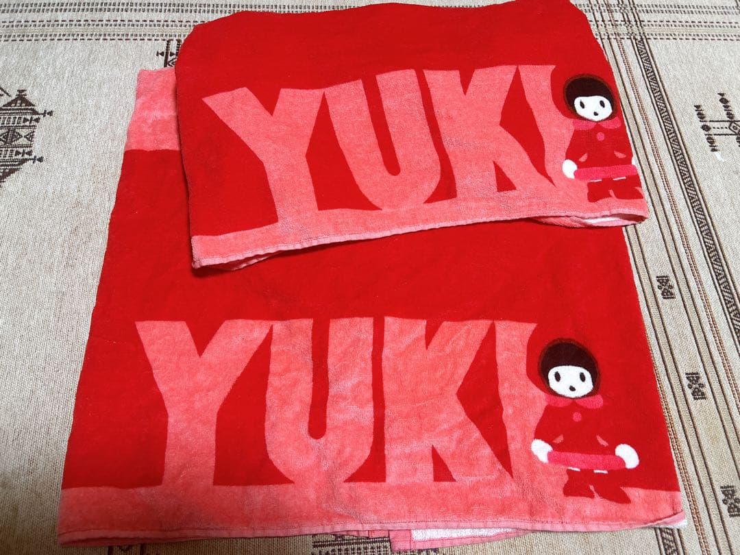 2枚セット　YUKI フード付きタオル 赤　ゆきんこ