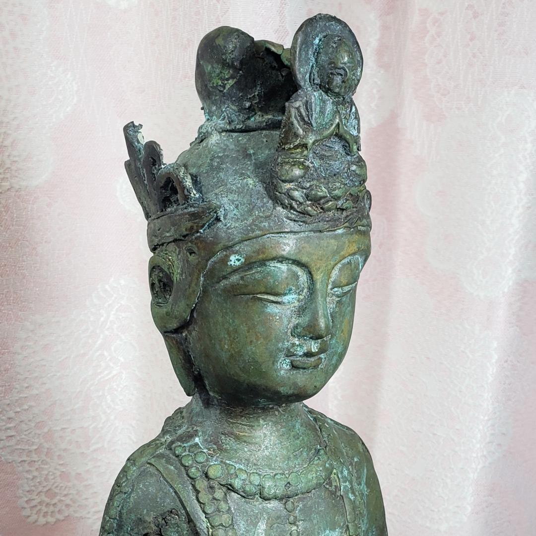 【博物館級】◆新羅金銅観音菩薩立像 新羅仏 仏像◆検）天平仏 飛鳥仏 空海