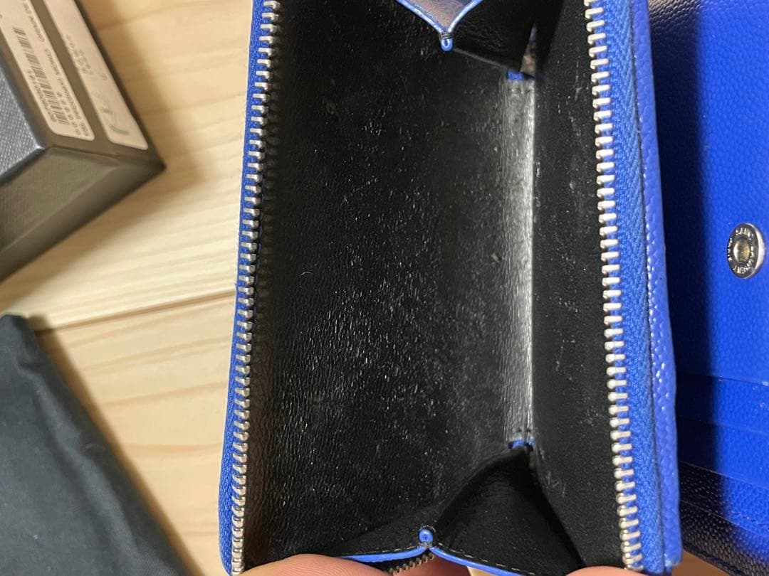 SAINT LAURENT ブルー 二つ折り財布