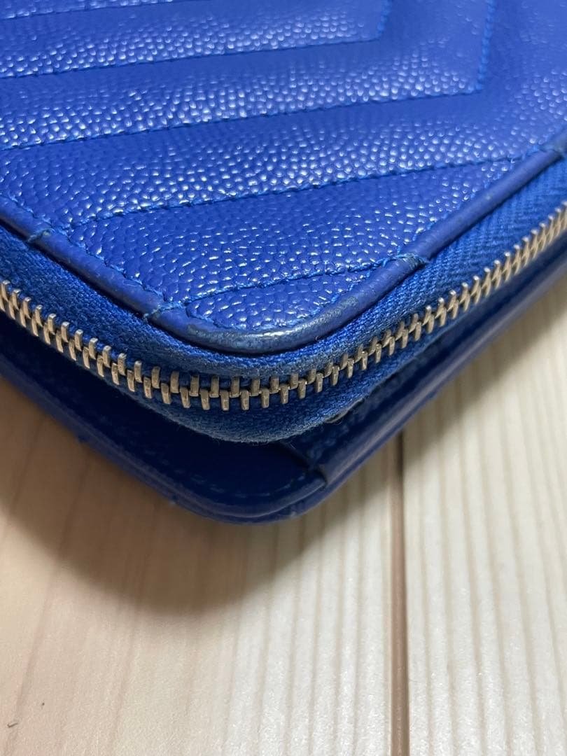 SAINT LAURENT ブルー 二つ折り財布