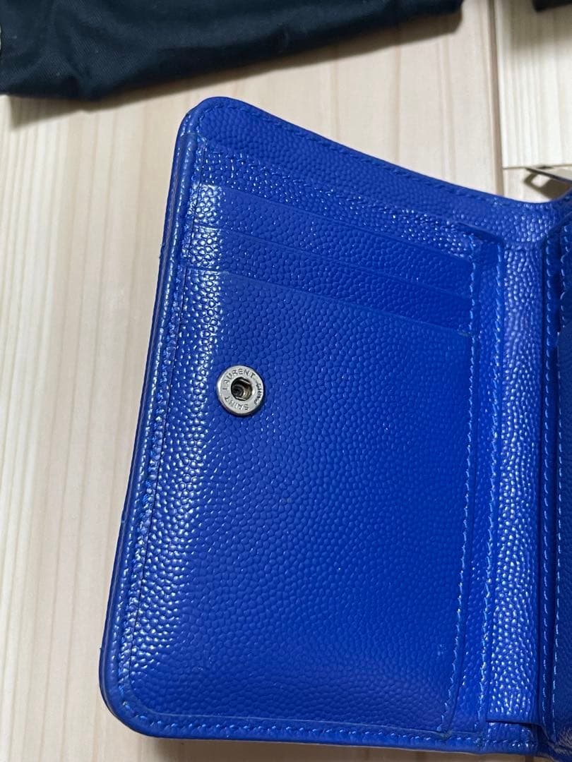 SAINT LAURENT ブルー 二つ折り財布