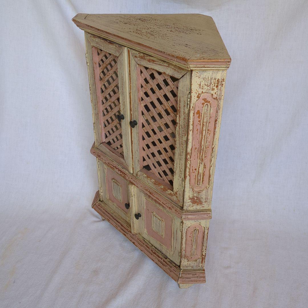 フランスアンティーク ドールキャビネット コーナーシェルフ