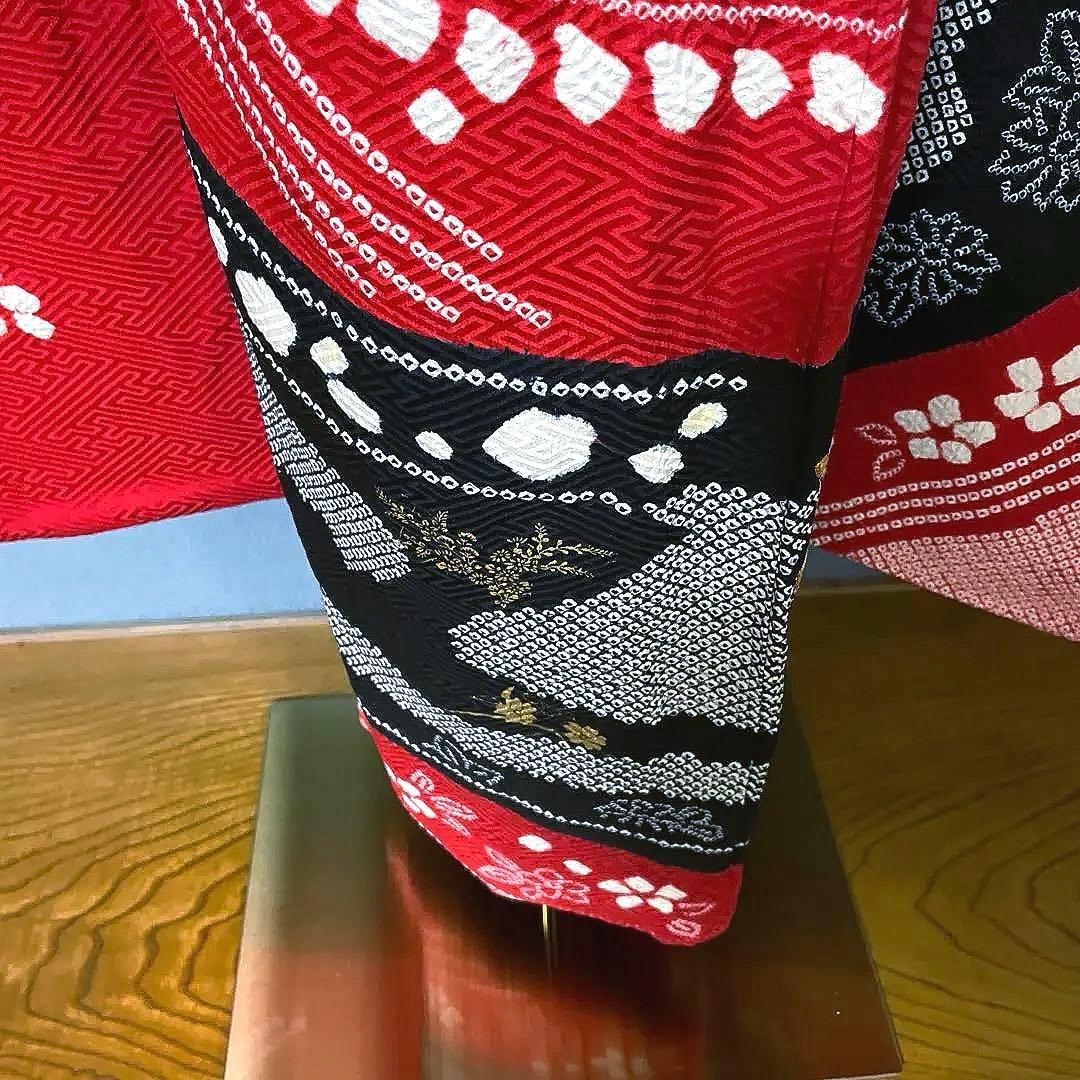 振袖フルセット　染分け　手絞り　手刺繍　成人式振袖　振袖　裄丈67