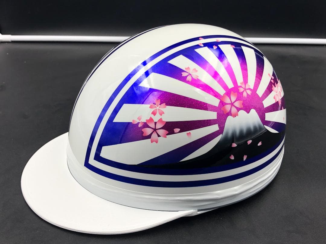 コルク半　カスタム　富士日章　三つボタン　ホワイトピンクブルー　桜　高級クリヤ