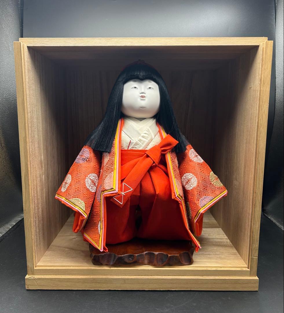 御所人形　清水久遊　女流　雛人形作家　日本人形　桐箱入り　立子