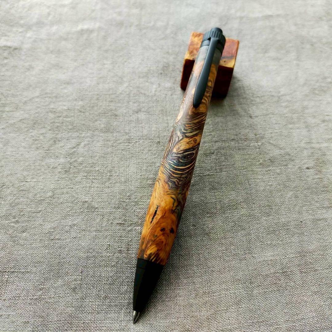 【水鳥】　スタビライズドウッド　ハンドメイド　木軸ボールペン　G2　ブラック