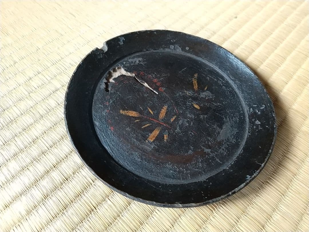 江戸時代 漆絵 木皿 古民藝 2枚セット 古道具