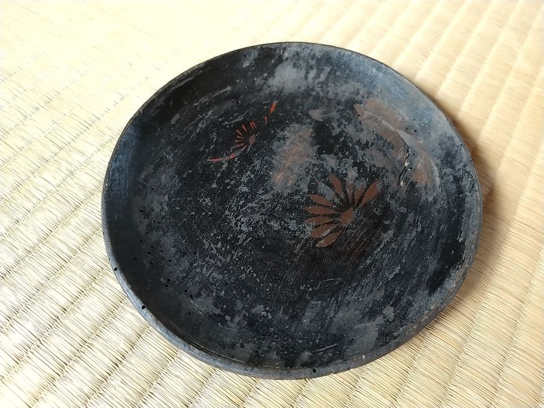 江戸時代 漆絵 木皿 古民藝 2枚セット 古道具
