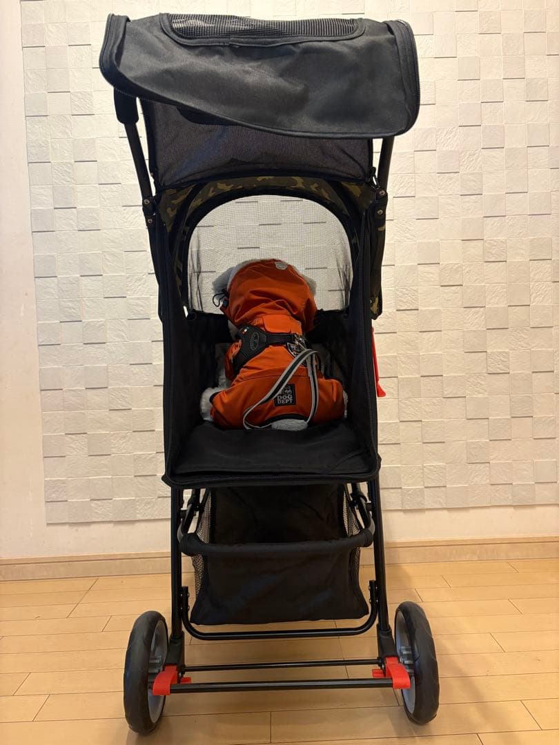 ペットカート メッシュカバー付き　ペットバギー　迷彩柄　犬　三輪バギー