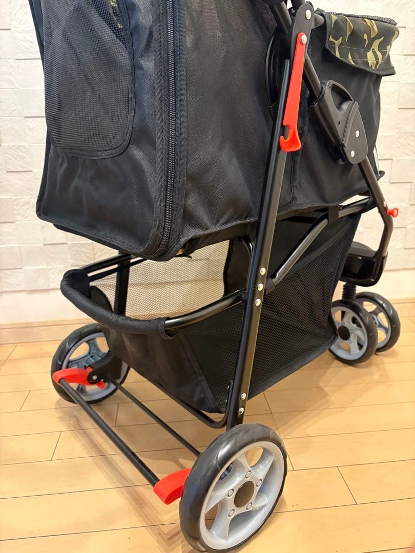 ペットカート メッシュカバー付き　ペットバギー　迷彩柄　犬　三輪バギー