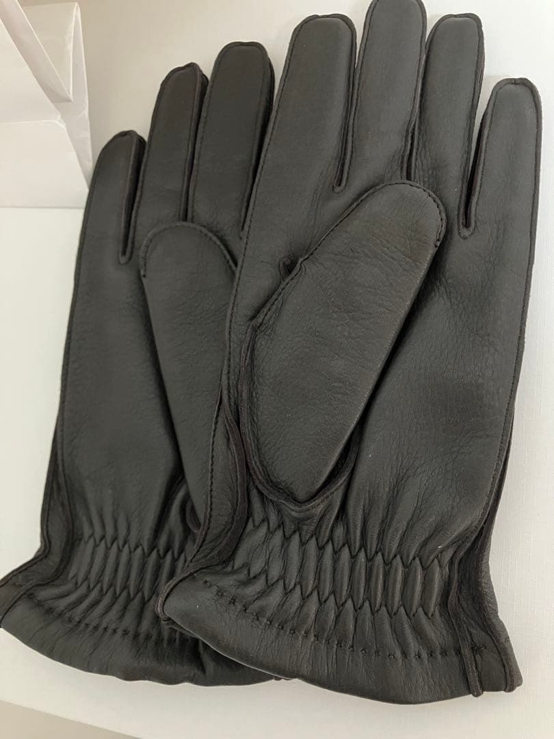 極美品【MEROLA】本革レザーグローブ／内側カシミヤ100％