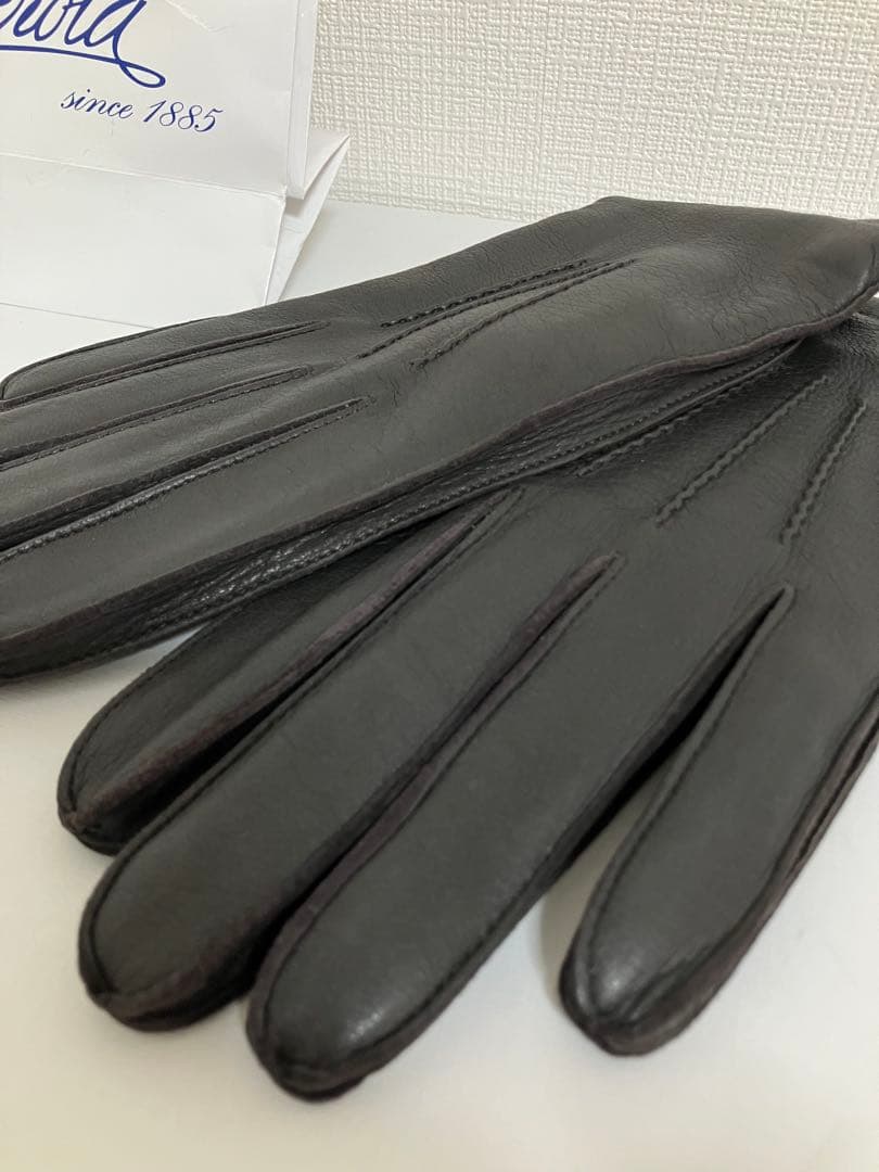 極美品【MEROLA】本革レザーグローブ／内側カシミヤ100％