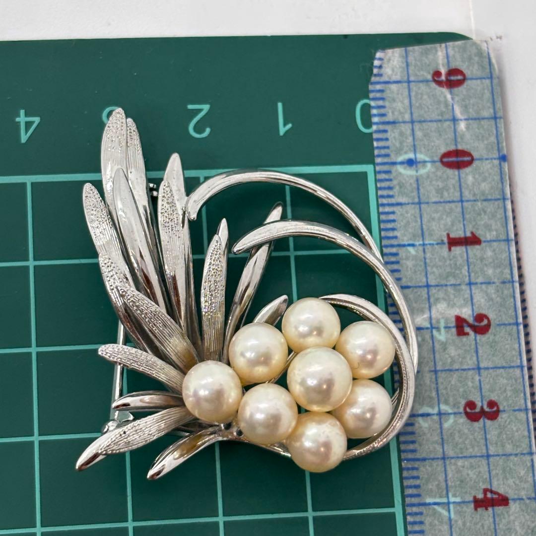 052904 シルバー　本真珠　ブローチ　ネックレス　セット