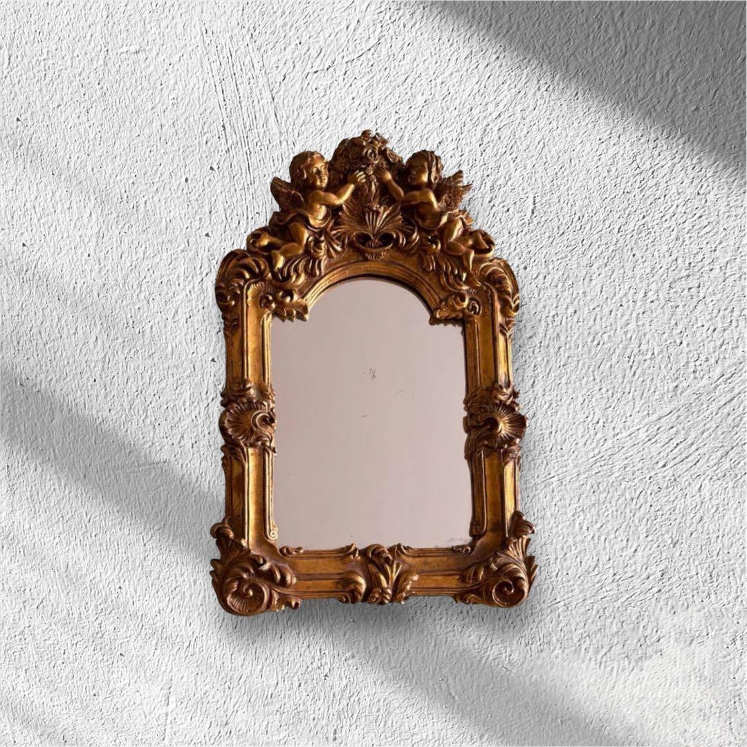 早い者勝ち価格♪　アンティーク　ウォールミラー　小ぶり　鏡　ミラー　デコラティブ