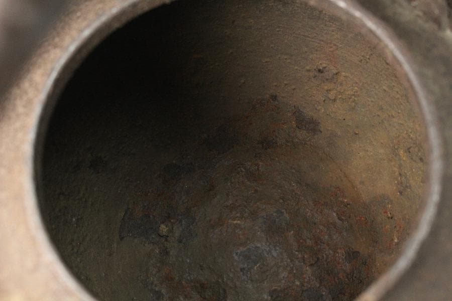 龍文堂造 山水紋 鉄瓶(Ｋ-XA822)