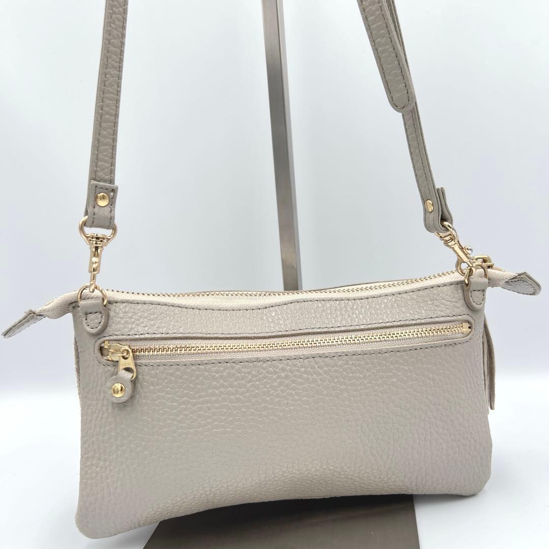 美品✨ATAO オフィスブーブー ショルダー ウォレット グレージュ