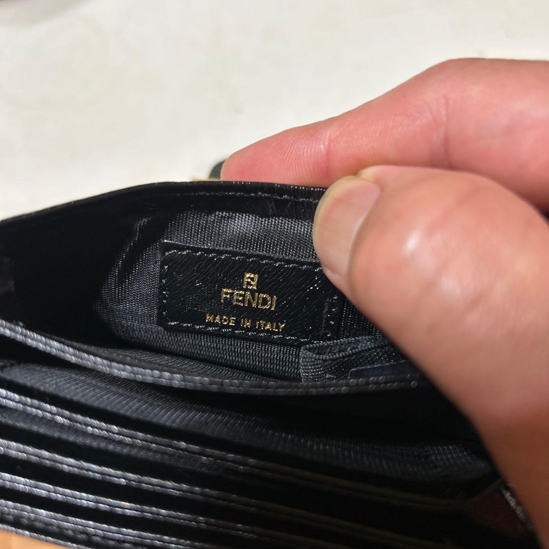 FENDI 黒 レザー カード パスケース