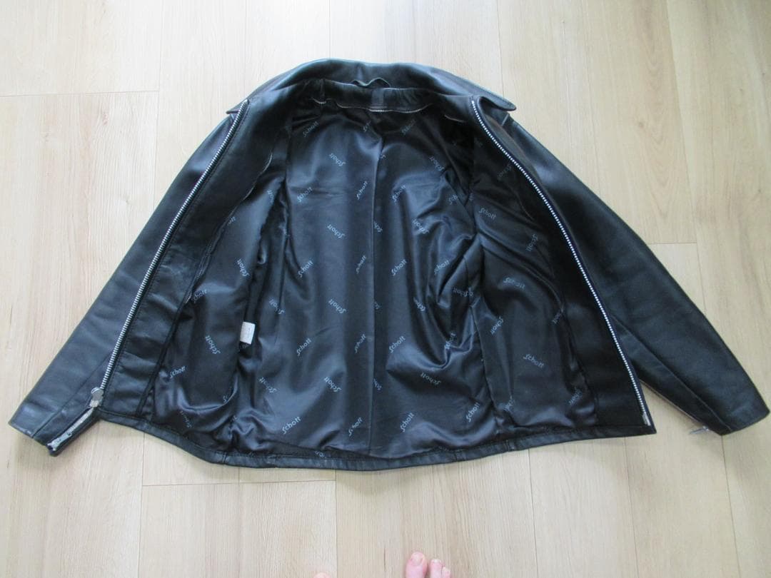 SCHOTT USA 643 ブラックレザー シングルライダースジャケット