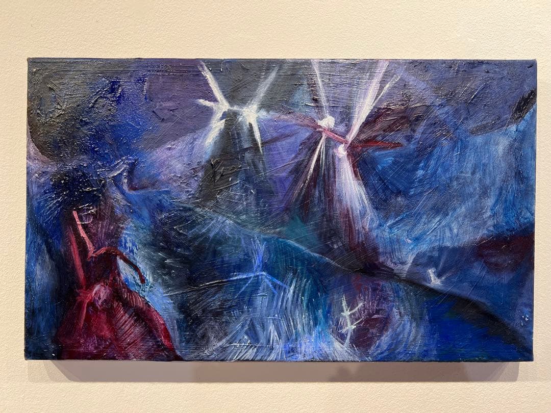 good blue(flozen star) 原画 painting 油絵 星