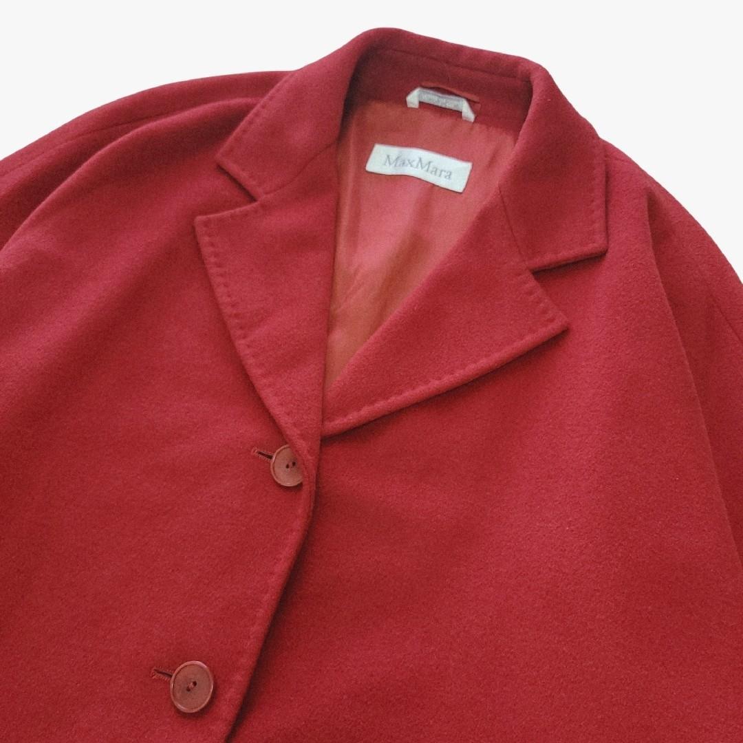 マックスマーラ　白タグ　ウールカシミヤアンゴラ混　オーバーサイズチェスターコート