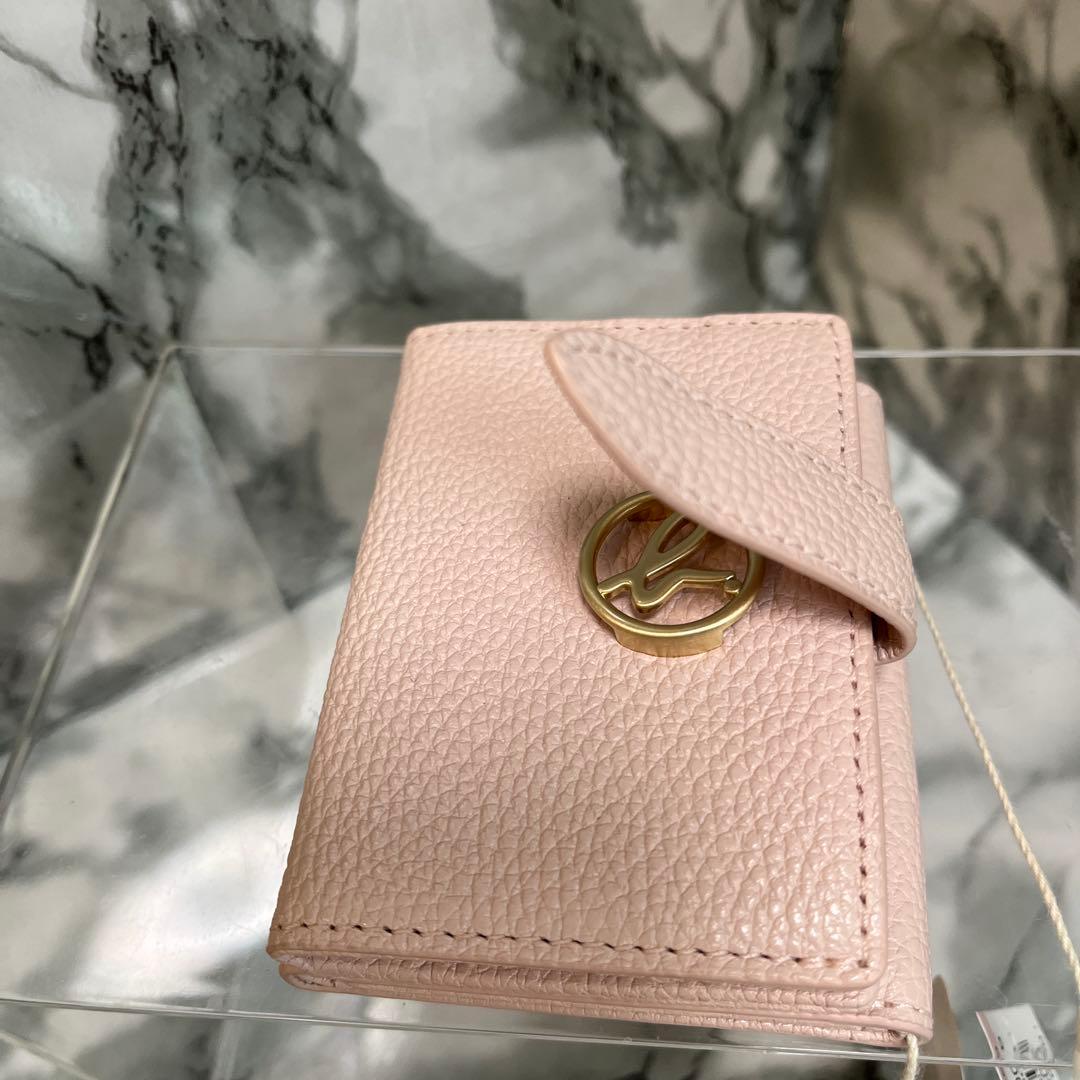 【新品未使用】agnès b. ベビーピンクの 三つ折りミニ財布