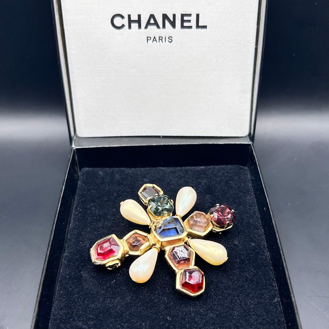 【激レア】シャネル ブローチ グリポア ゴールド ココ ビジュー カラーストーン