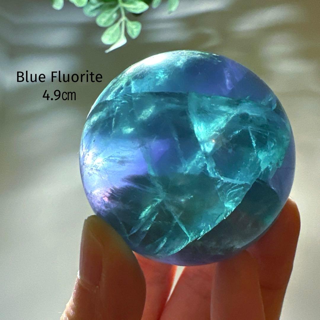 人*析様 フローライト　スフィア　4.9㎝　200.6 ブルーフローライト　透明