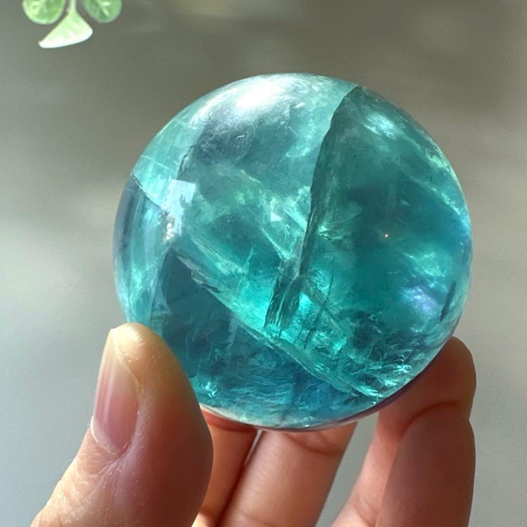 人*析様 フローライト　スフィア　4.9㎝　200.6 ブルーフローライト　透明