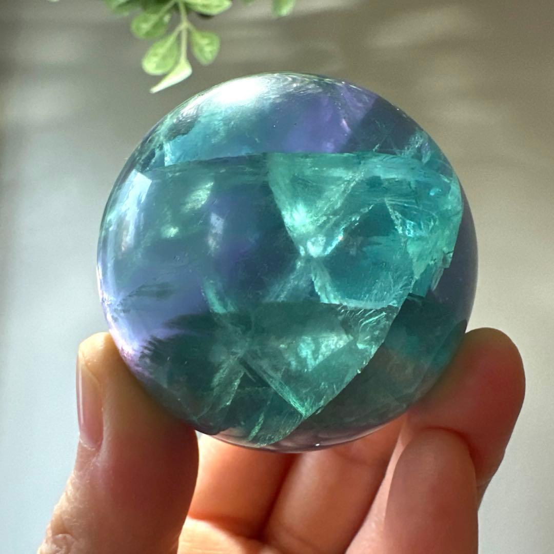 人*析様 フローライト　スフィア　4.9㎝　200.6 ブルーフローライト　透明