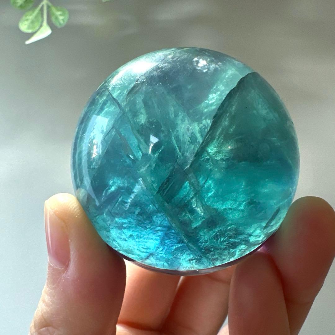 人*析様 フローライト　スフィア　4.9㎝　200.6 ブルーフローライト　透明