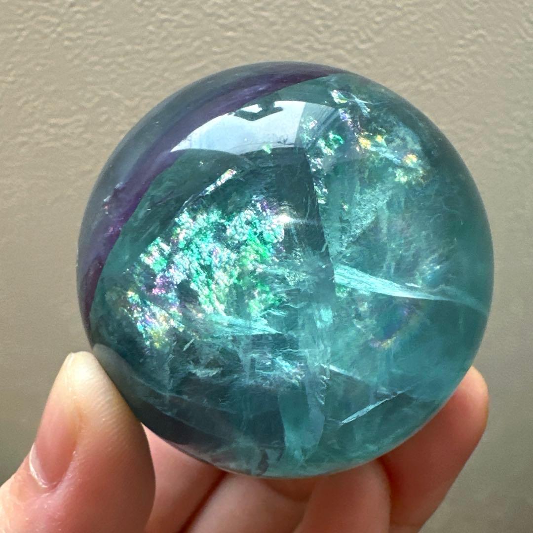 人*析様 フローライト　スフィア　4.9㎝　200.6 ブルーフローライト　透明