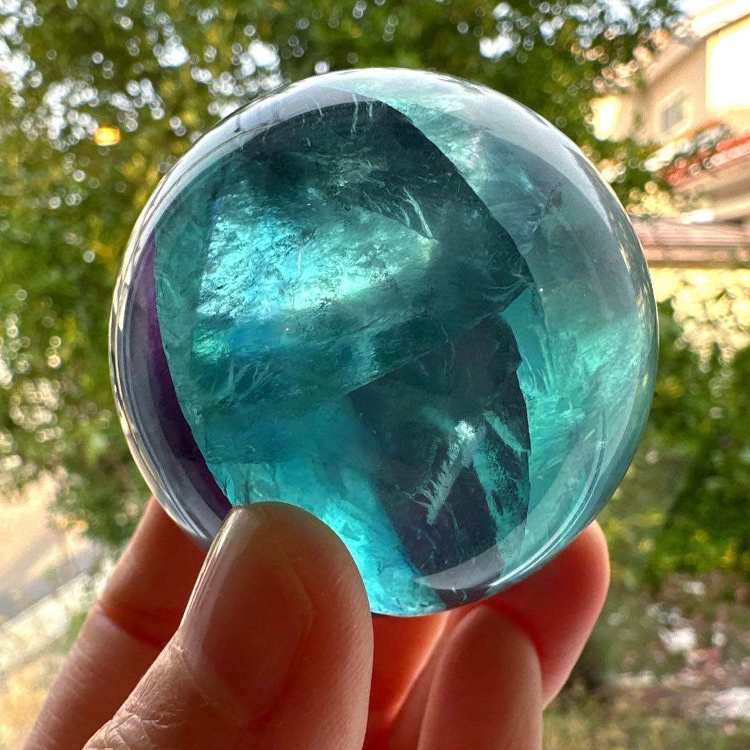 人*析様 フローライト　スフィア　4.9㎝　200.6 ブルーフローライト　透明