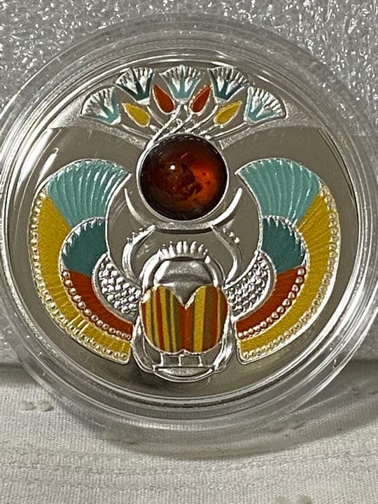 2022　ニウエ　スカラベ　琥珀　600個限定　銀貨　