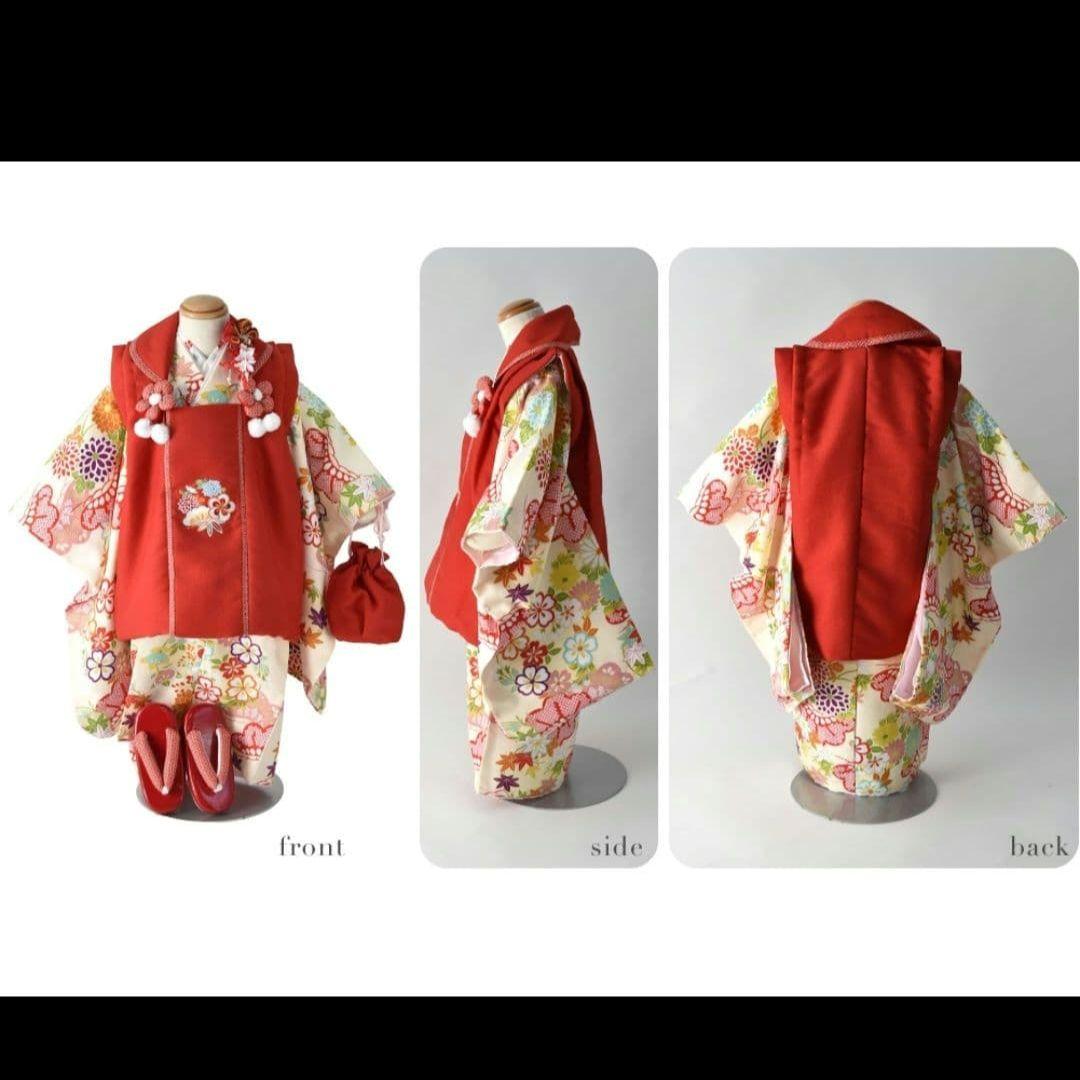 【美品】着用１度のみ　七五三 着物 被布 フルセット 女の子 3歳 小町kids