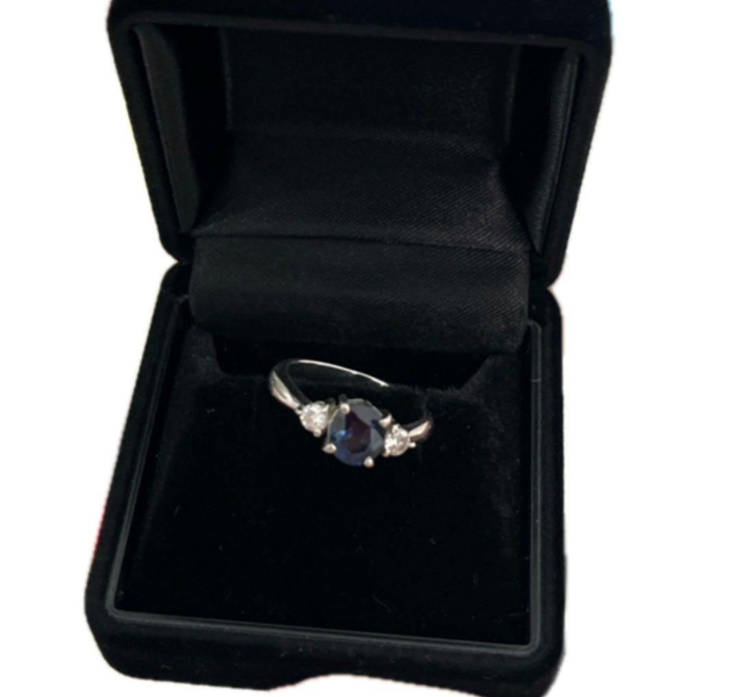 サファイア　リング　pt900