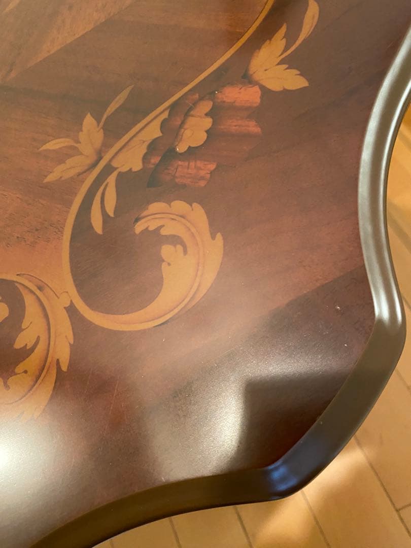 猫脚　象嵌イタリア製　木製テーブル