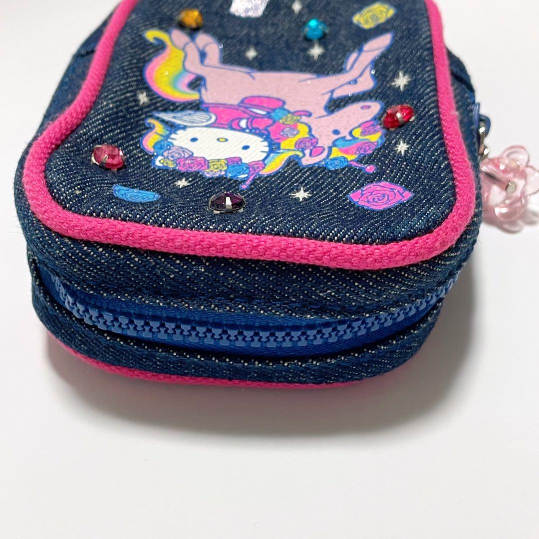ハローキティ ウイングピース ユニコーン デニム ポーチ サンリオ レトロ 平成