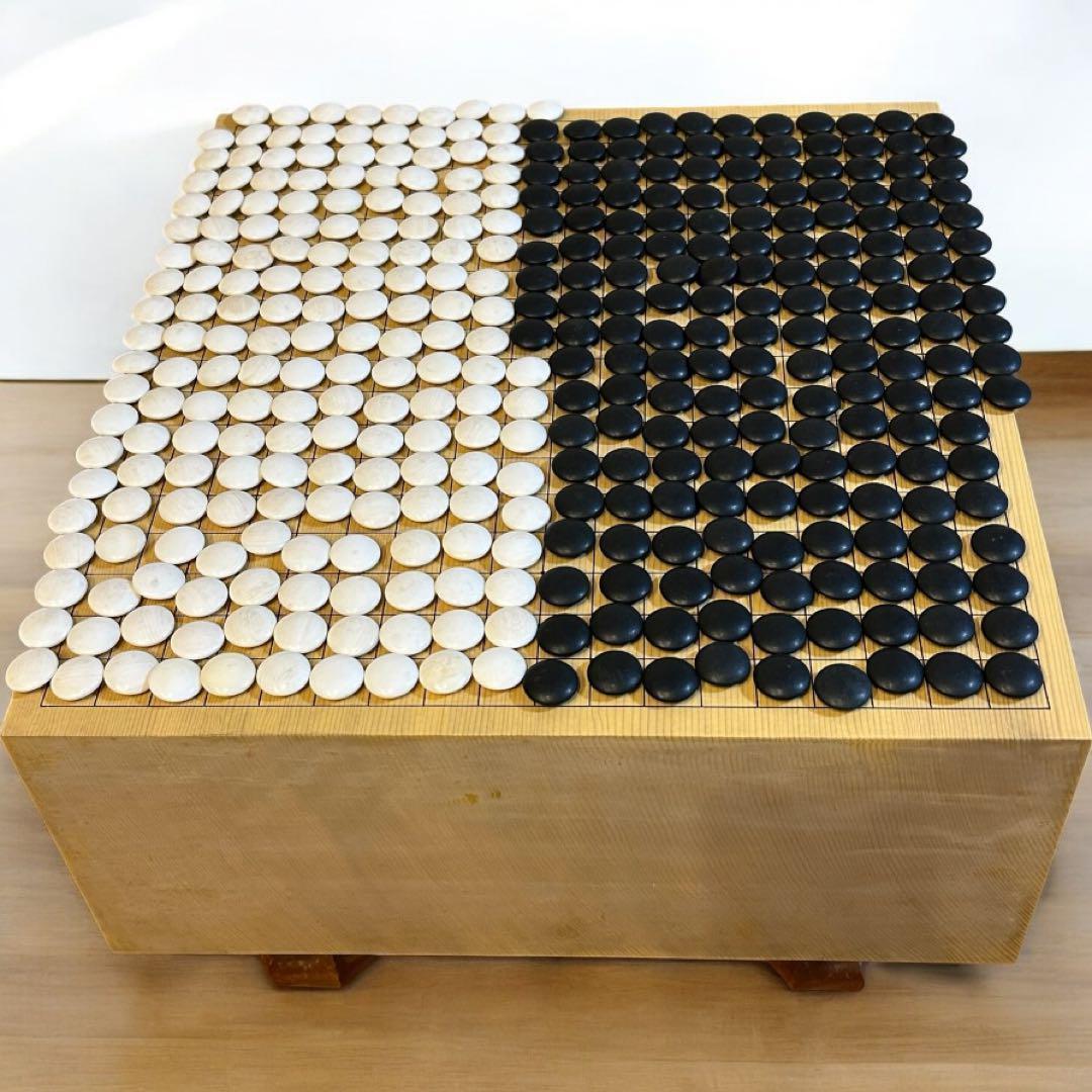 極上囲碁セット✨本榧 脚付き囲碁盤〈5.8寸〉 蛤碁石181個＋那智黒182個