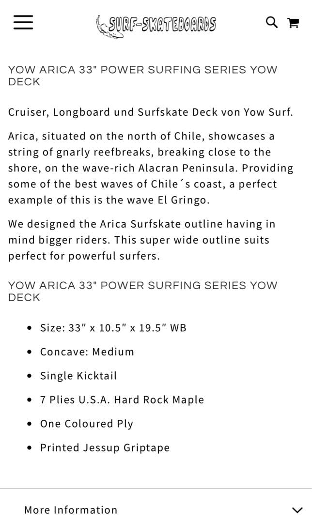 Yow ARICA 33インチ　ヤウサーフスケート　クルーザー