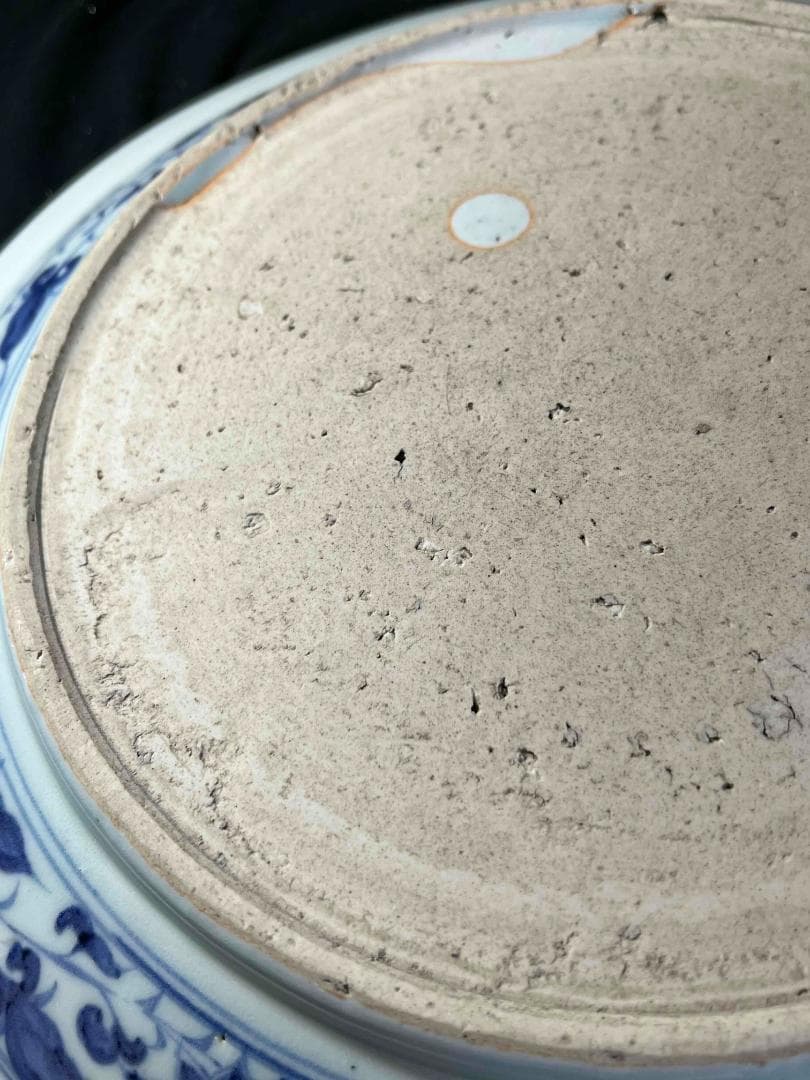 明永樂時代 染付 青花纏枝蓮八宝文大盤 【旧家旧蔵】 元箱付き(B-65)