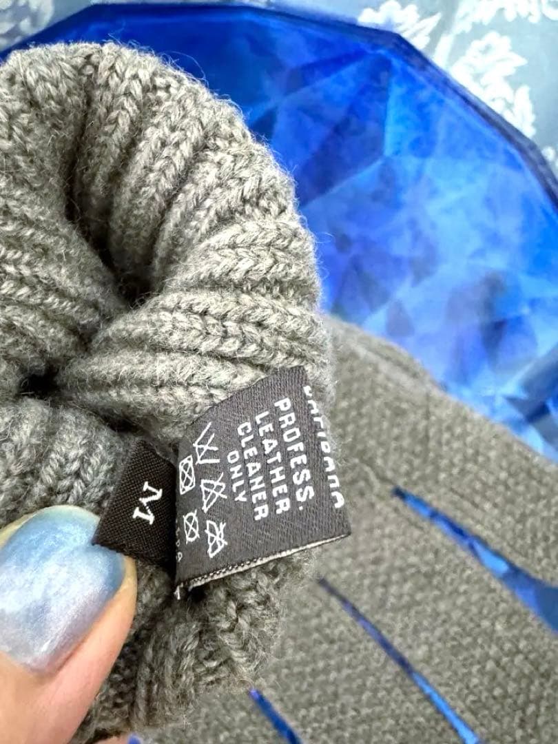 正規品Loro Pianaグレー手袋 メンズMサイズ