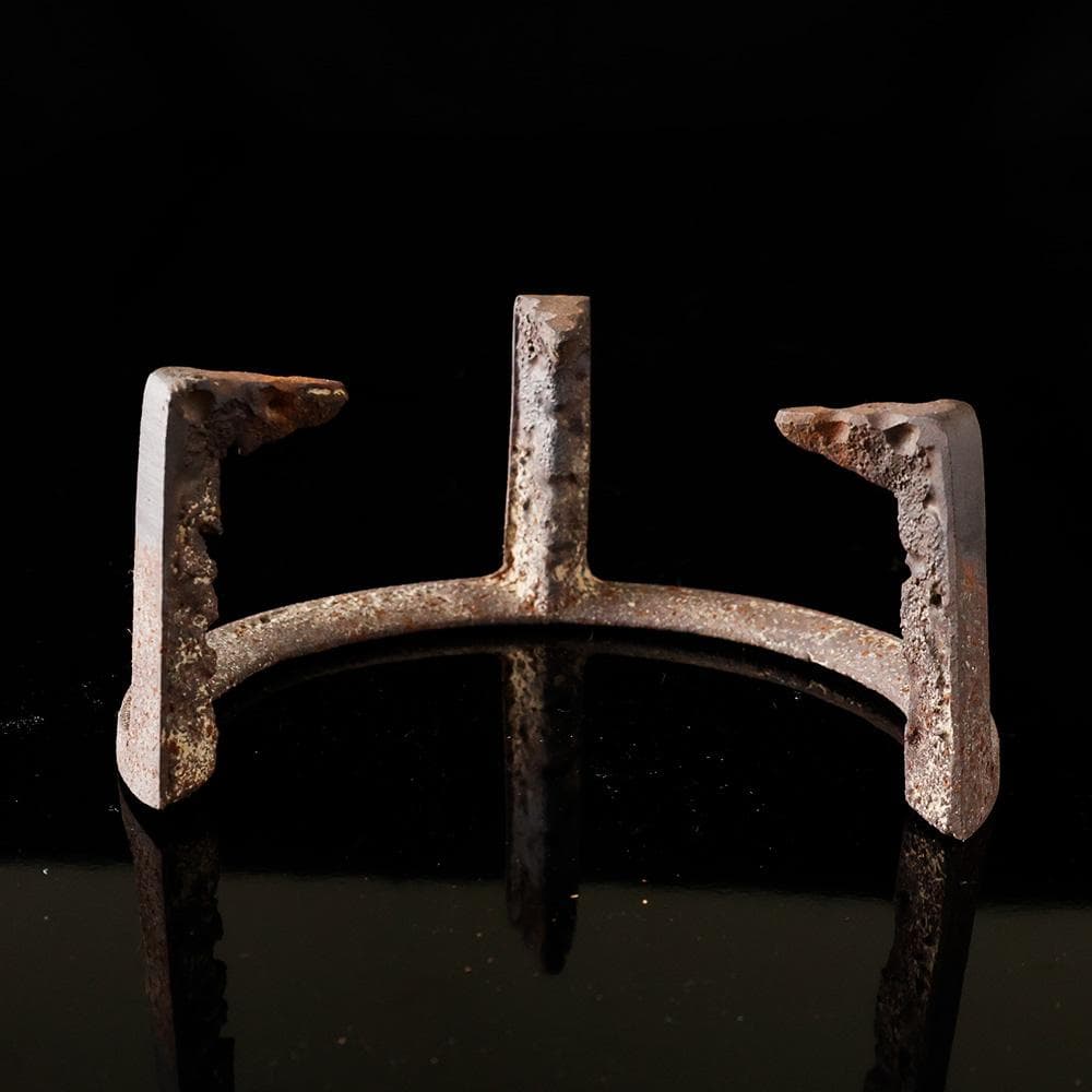 釜師 菊池 正直 作 和銑 わずく 虫喰笹瓜 五徳 茶道具 砂鉄 共箱茶道具