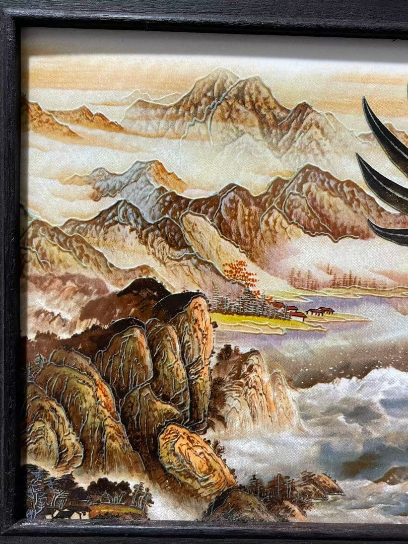 景徳鎮パステル磁器板画大展鴻図 掛屏 応接間 書斎 茶室 雄鷹装飾品 工芸品置物