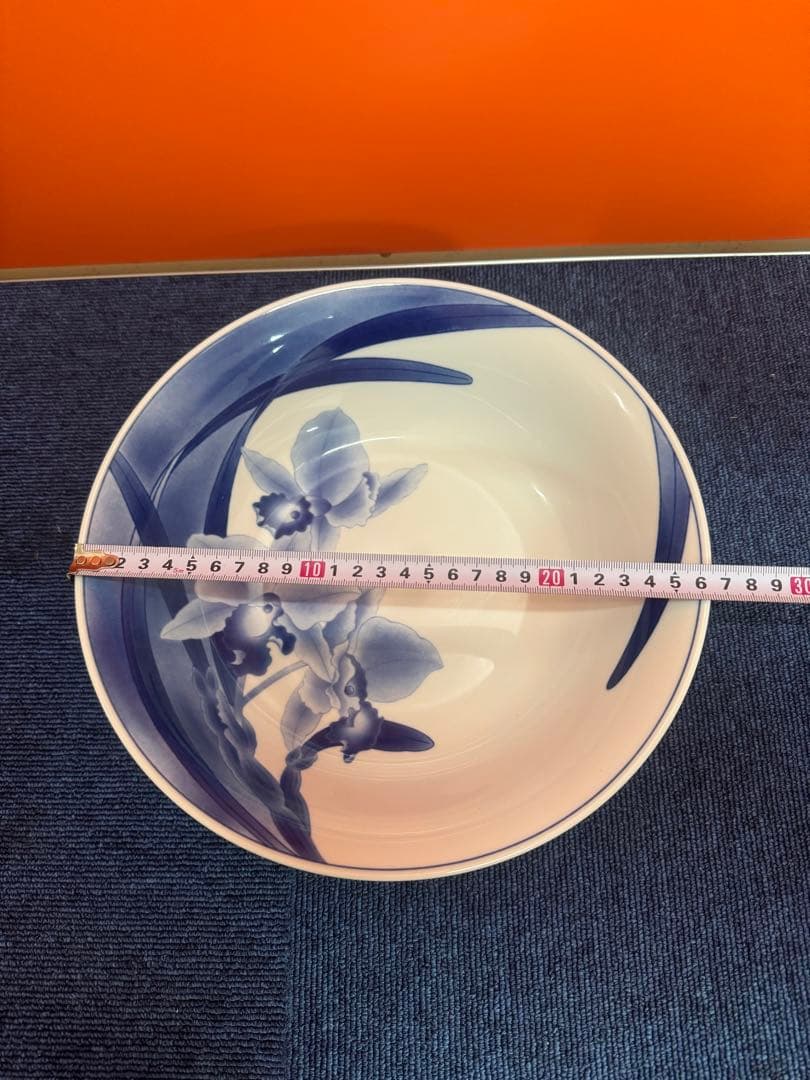 1774 香蘭社　染シンビ　深皿　26cm