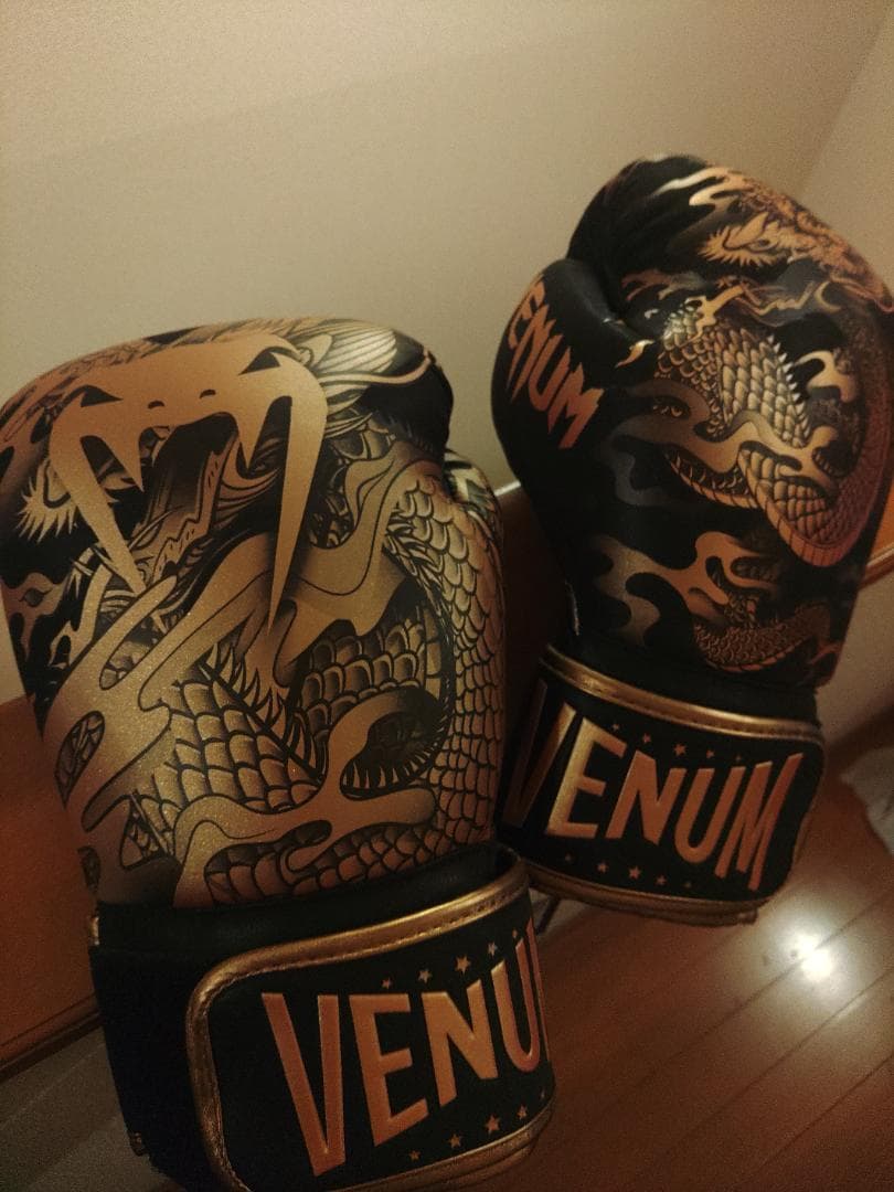 【14oz】 VENUM ボクシンググローブ 【ゴールド】