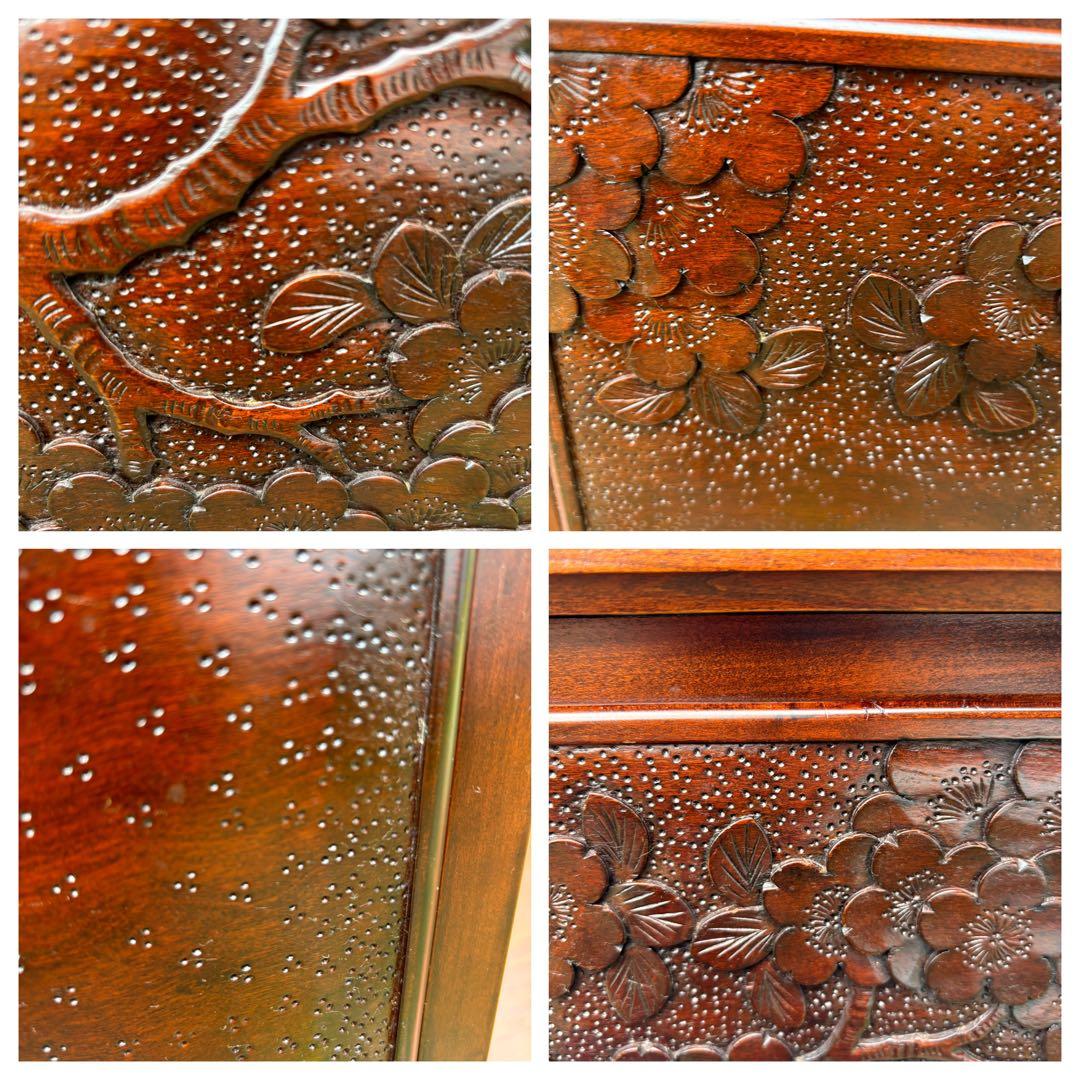 大坂屋家具店　軽井沢彫　4段チェスト　桜彫刻　伝統工芸　小箪笥