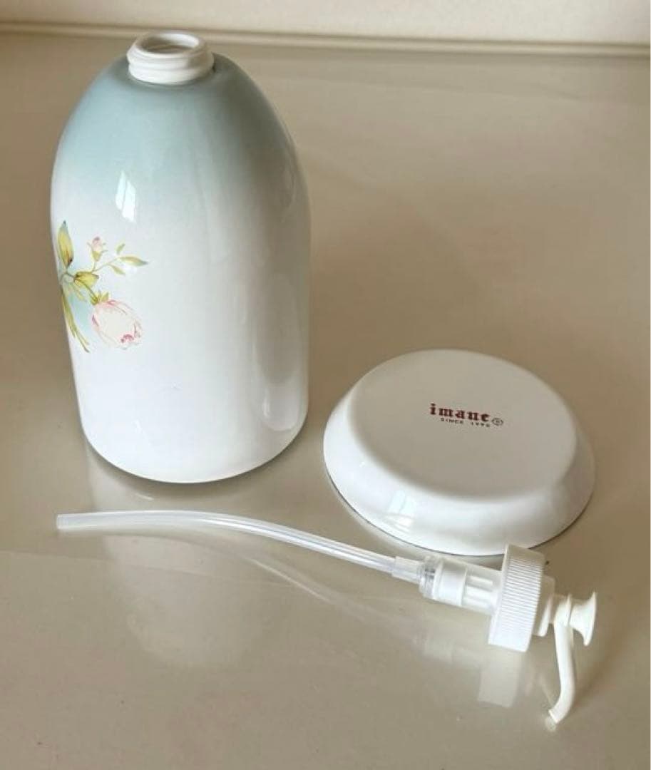 イマンポワージュブルーソープディスペンサー琺瑯