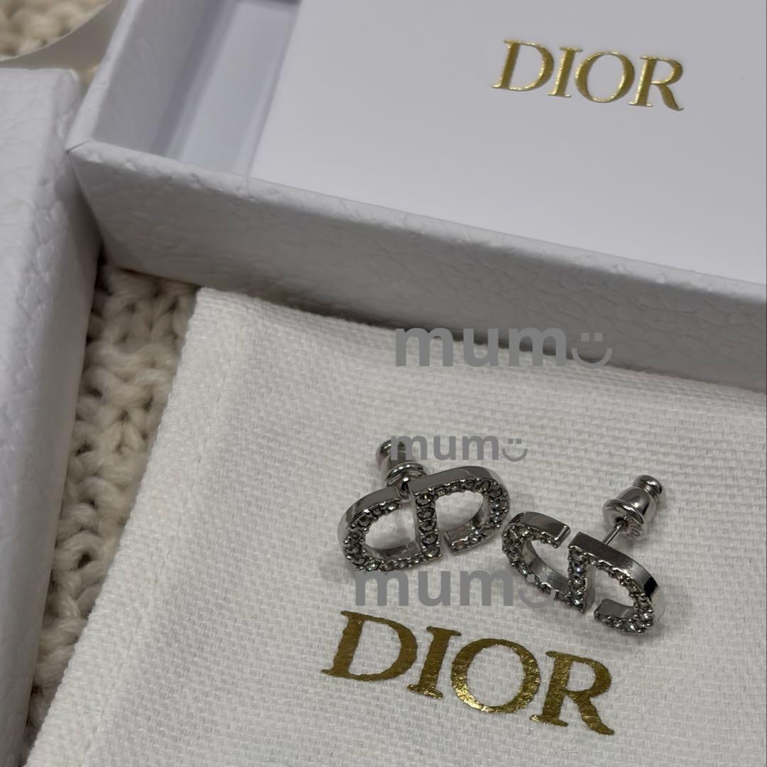 美品】Dior ディオール Petit CD スタッドピアス メタル＆クリスタル